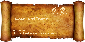 Imrek Róbert névjegykártya